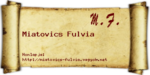 Miatovics Fulvia névjegykártya